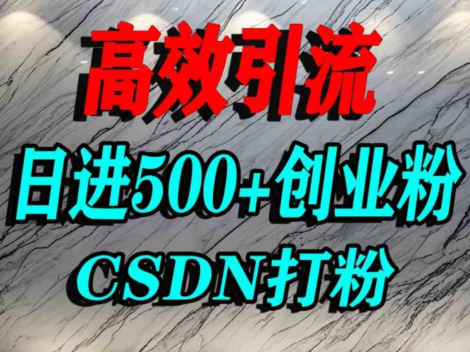 怎么打创业粉?CSDN又一个你不知道的打粉引流神秘平台,单人日引500+精准流量-轻创社项目网