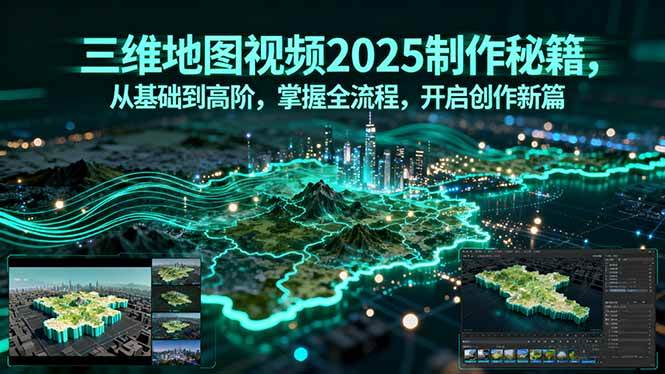 (15983期)三维地图视频2025制作秘籍,从基础到高阶,掌握全流程,开启创作新篇-轻创社项目网