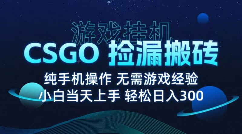 9月最新游戏搬砖,CSGO纯挂机,不需要玩游戏,实现真挂机,月入1W+-轻创社项目网