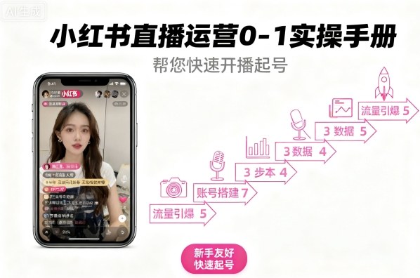 小红书直播运营0-1实操手册,帮您快速开播起号-轻创社项目网