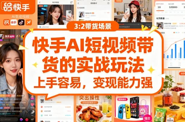 快手ai短视频带货的实战玩法,上手容易,变现能力强-轻创社项目网