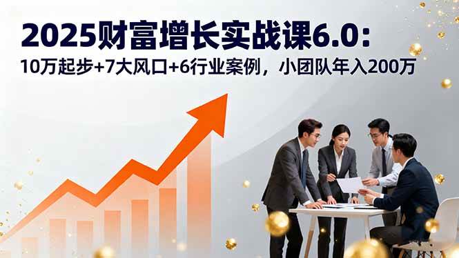（16004期）2025财富增长实战课6.0：10万起步+7大风口+6行业案例，小团队年入200万-轻创社项目网