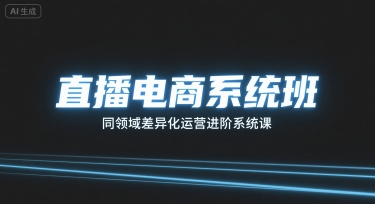 直播电商系统班,同领域差异化运营进阶系统课-轻创社项目网