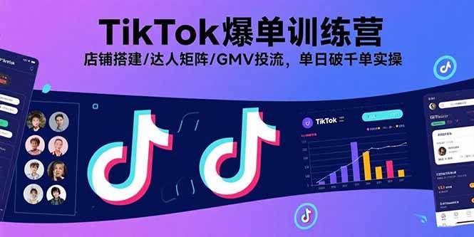 (15920期)TikTok爆单训练营,店铺搭建/达人矩阵/GMV投流,单日破千单实操-轻创社项目网