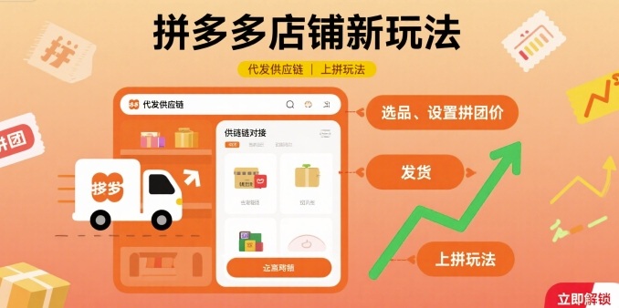 拼多多店铺新玩法,代发供应链上拼玩法-轻创社项目网