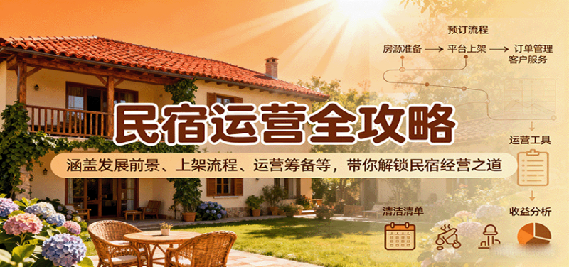 民宿运营全攻略:涵盖发展前景、上架流程、运营筹备等,带你解锁民宿经营之道-轻创社项目网