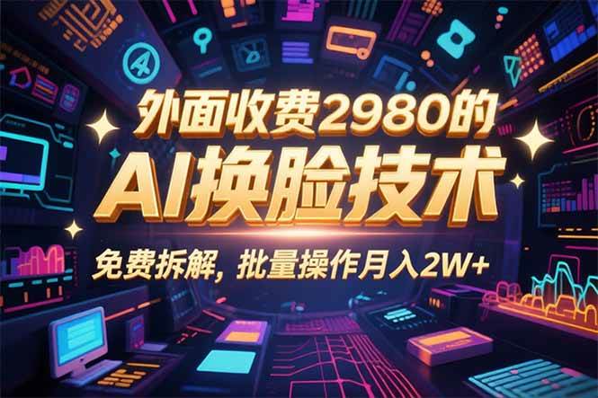 (15969期)0粉丝0基础,用AI换脸改头换面,3分钟一条原创视频,收益稳稳-轻创社项目网