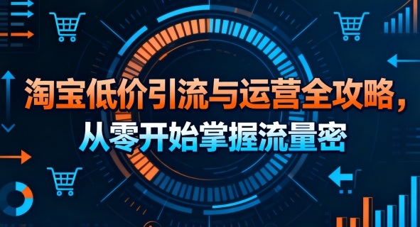 淘宝低价引流与运营全攻略,从零开始掌握流量密码-轻创社项目网