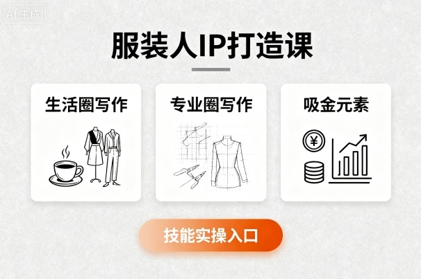 服装人IP打造课,文案创富+生活圈写作+专业圈写作+服装人专属+吸金元素+技能实操-轻创社项目网