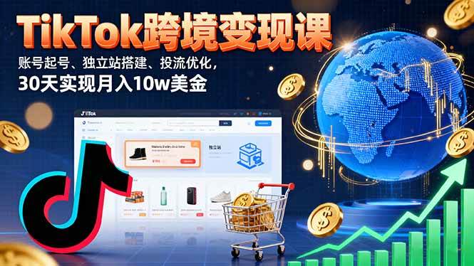 （16034期）TikTok跨境变现课：账号起号、独立站搭建、投流优化，30天实现月入10w美金-轻创社项目网