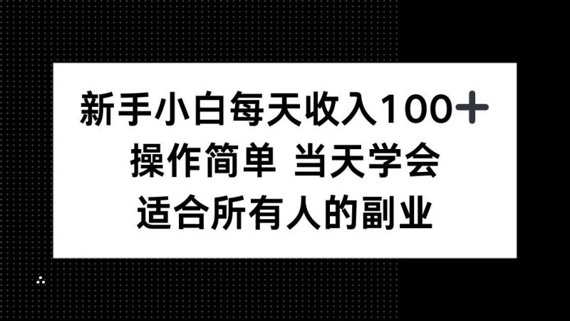(15937期)新手小白每天收入100+,操作简单 当天学会 ,适合所有人的副业-轻创社项目网
