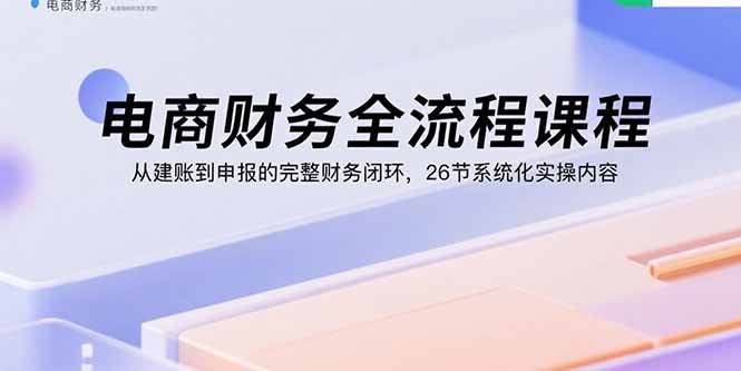 (15893期)电商财务全流程课程:从建账到申报的完整财务闭环,26节系统化实操内容-轻创社项目网