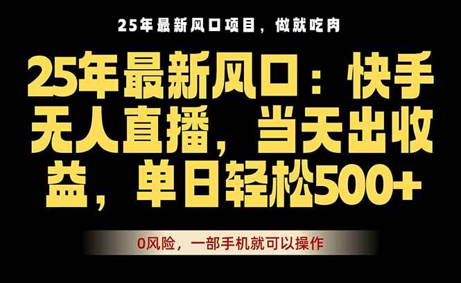 （16007期）25年最新无人直播玩法，当天秒出单，一部手机就可操作-轻创社项目网
