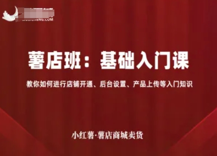 小红薯薯店商城卖货,基础入门课,教你如何进行店铺开通、后台设置、产品上传等入门知识-轻创社项目网