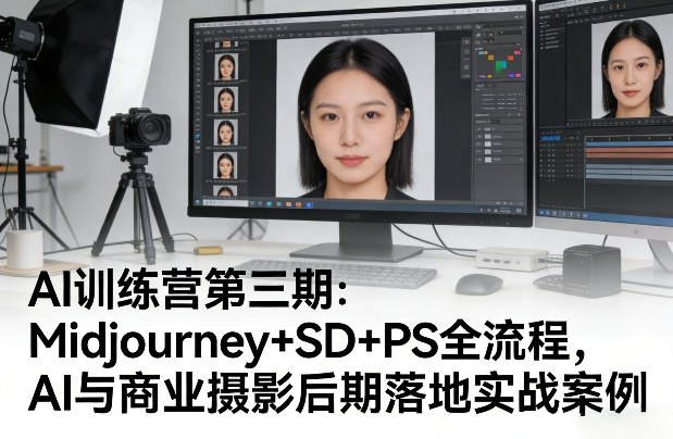 AI训练营第三期:Midjourney+SD+PS全流程,AI与商业摄影后期落地实战案例-轻创社项目网