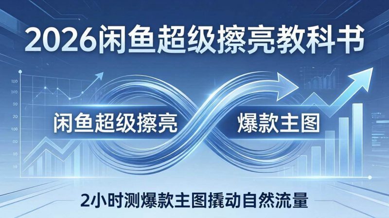 (17804期)2026闲鱼超级擦亮教科书:底层逻辑出价×转化率,2小时测爆款主图撬动自然流量-轻创社项目网