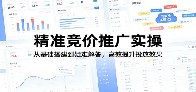 精准竞价推广实操:从基础搭建到疑难解答,高效提升投放效果-轻创社项目网