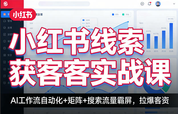 小红书线索获客实战课,AI工作流自动化+矩阵+搜索流量霸屏,拉爆客资-轻创社项目网