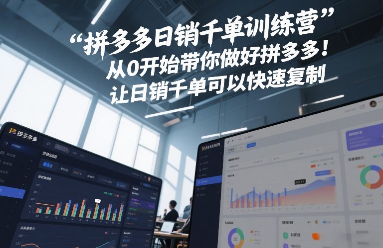 拼多多日销千单训练营,从0开始带你做好拼多多,让日销千单可以快速复制(更新26年3月)-轻创社项目网