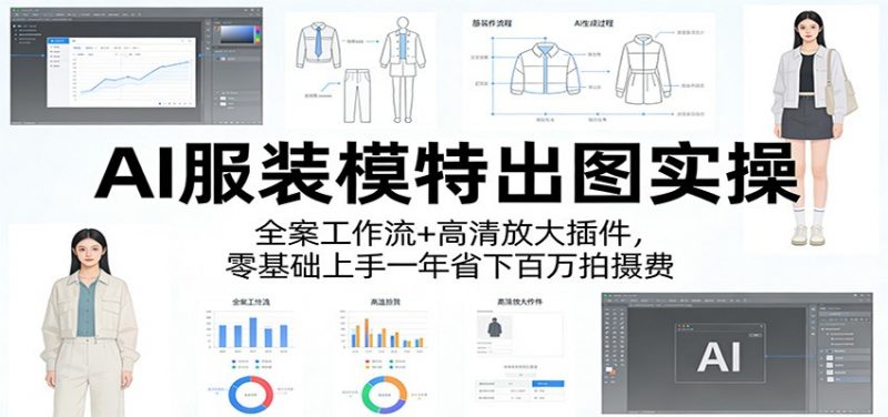 AI服装模特出图实操:全案工作流+ 高清放大插件,零基础上手一年省下百万拍摄费-轻创社项目网