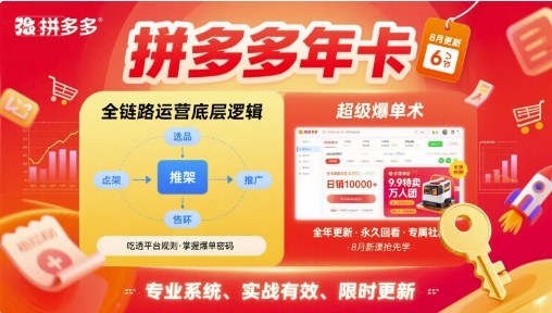 拼多多年卡,拼多多全链路运营底层逻辑,超级爆单术【更新26年3月29日】-轻创社项目网
