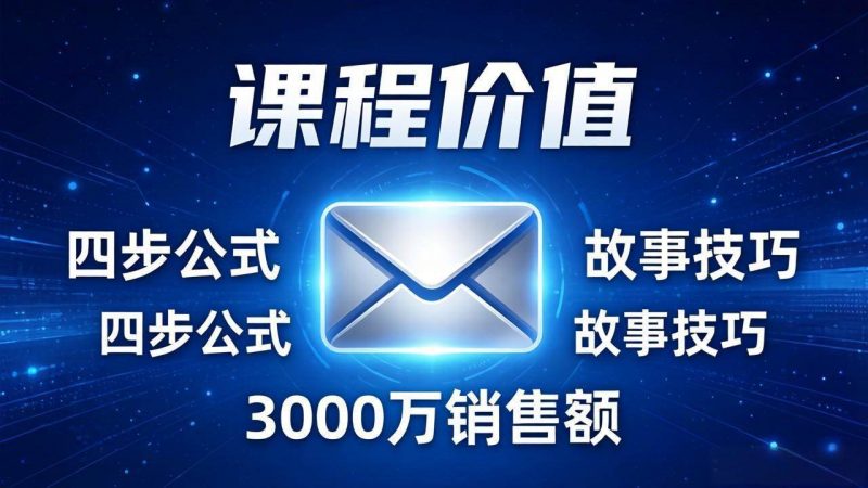 (17771期)高效邮件销售课:15分钟写出高转化邮件,四步公式+故事技巧,3000万销售额玩法拆解-轻创社项目网