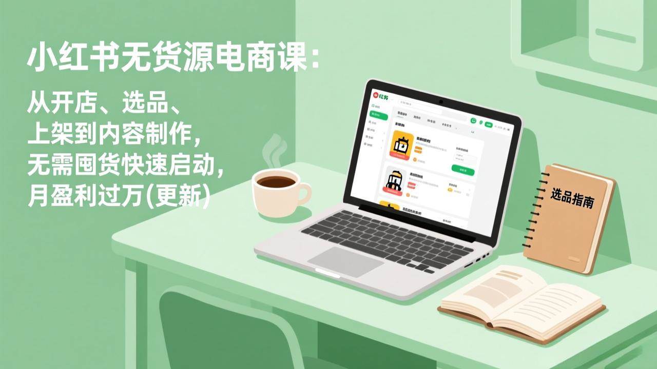 图片[1]-（17842期）小红书无货源电商课(3月更新)：从开店、选品、上架到内容制作，无需囤货快速启动，月盈利过万