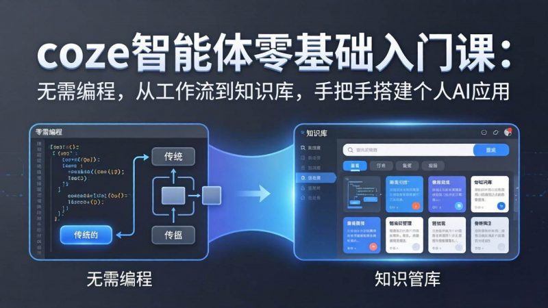 (17775期)coze智能体零基础入门课:无需编程,从工作流到知识库,手把手搭建个人AI应用-轻创社项目网
