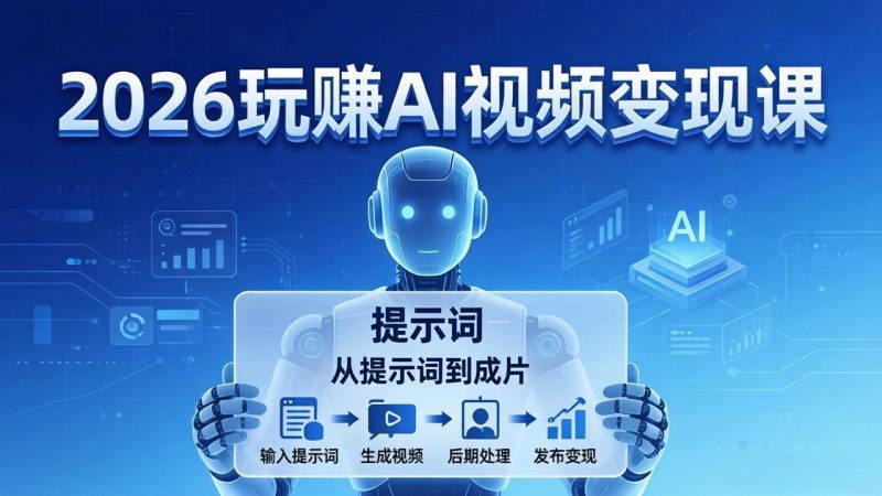 (17827期)2026玩赚AI视频变现课:掌握 AI 视频全流程技能,从提示词到成片高效产出-轻创社项目网