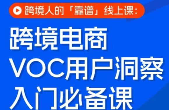 跨境电商VOC用户洞察入门必备课,跨境人的靠谱线上课-轻创社项目网