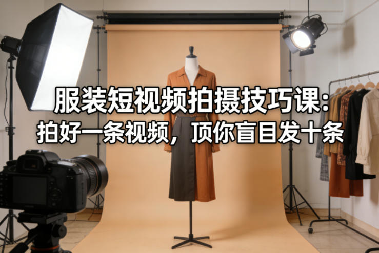 服装短视频拍摄技巧课:拍好一条视频,顶你盲目发十条-轻创社项目网