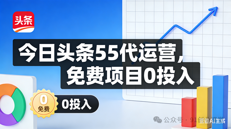 今日头条55代运营【社群免费项目】免.费.项.目,0投入,全新躺.zhuan模式-轻创社项目网