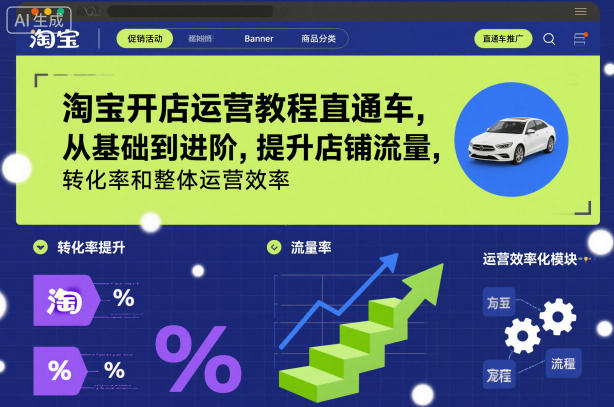 淘宝开店运营教程直通车,从基础到进阶,提升店铺流量,转化率和整体运营效率(更新26年3月24日)-轻创社项目网