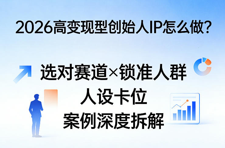 2026高变现型创始人IP怎么做?选对赛道×锁准人群×人设卡位×案例深度拆解-轻创社项目网