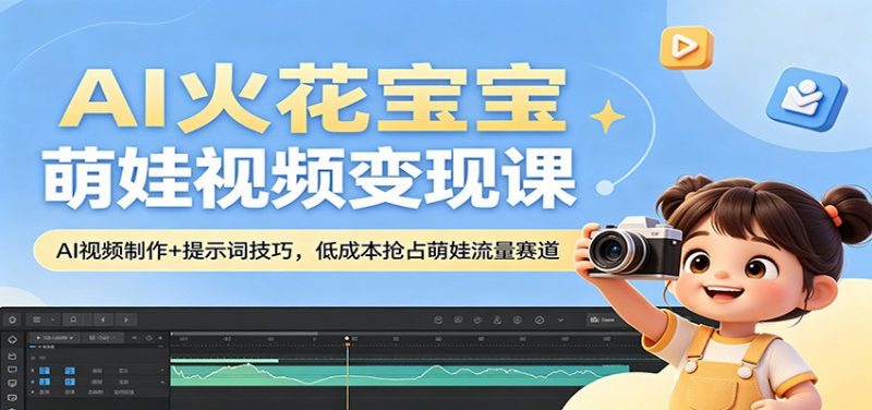 AI火花宝宝萌娃视频变现课:AI视频制作+提示词技巧,低成本抢占萌娃流量赛道-轻创社项目网