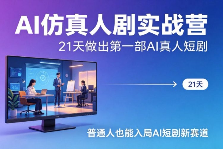 AI仿真人剧实战营,21天做出第一部AI真人短剧,普通人也能入局AI短剧新赛道(更新)-轻创社项目网