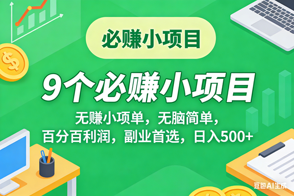 (17860期)10个必赚米的小项目,百分百有利润,无脑简单,副业首选,日入500+-轻创社项目网