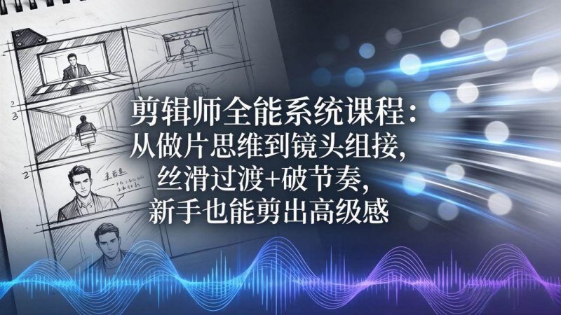 (18260期)剪辑师全能系统课程:从做片思维到镜头组接,丝滑过渡+破节奏,新手也能剪出高级感-轻创社项目网