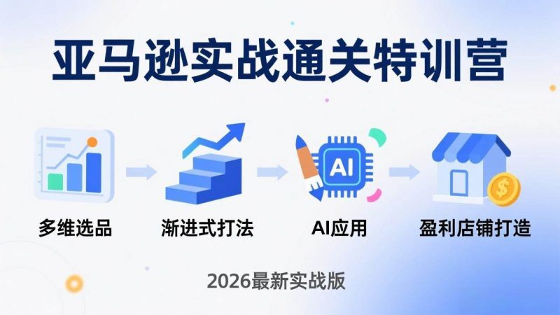 (17808期)亚马逊实战通关特训营:26年4月更新,多维选品+渐进式打法+AI应用,从0到1打造盈利店铺-轻创社项目网