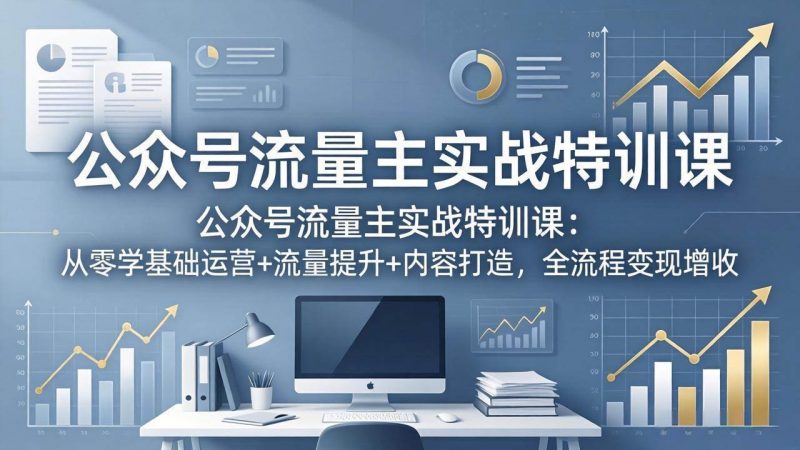 (18072期)公众号流量主实战特训课:从零学基础运营+流量提升+内容打造,全流程变现增收-轻创社项目网