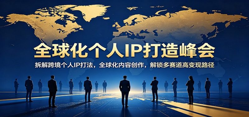 全球化个人IP打造峰会:拆解跨境个人IP打法,全球化内容创作,解锁多赛道高变现路径-轻创社项目网