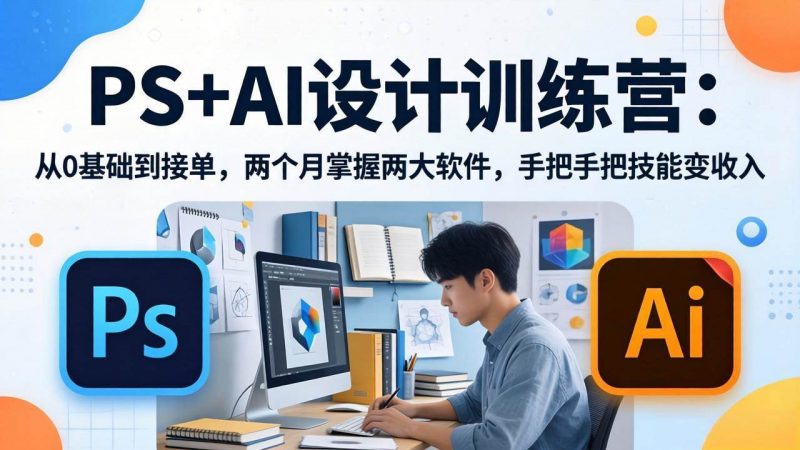 (17885期)PS+AI设计训练营:从0基础到接单,两个月掌握两大软件,手把手把技能变收入-轻创社项目网