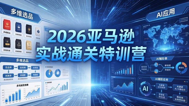 (18261期)2026亚马逊实战通关特训营-26年4月30更新,多维选品+渐进式打法+AI应用,从0到1打造盈利店铺-轻创社项目网