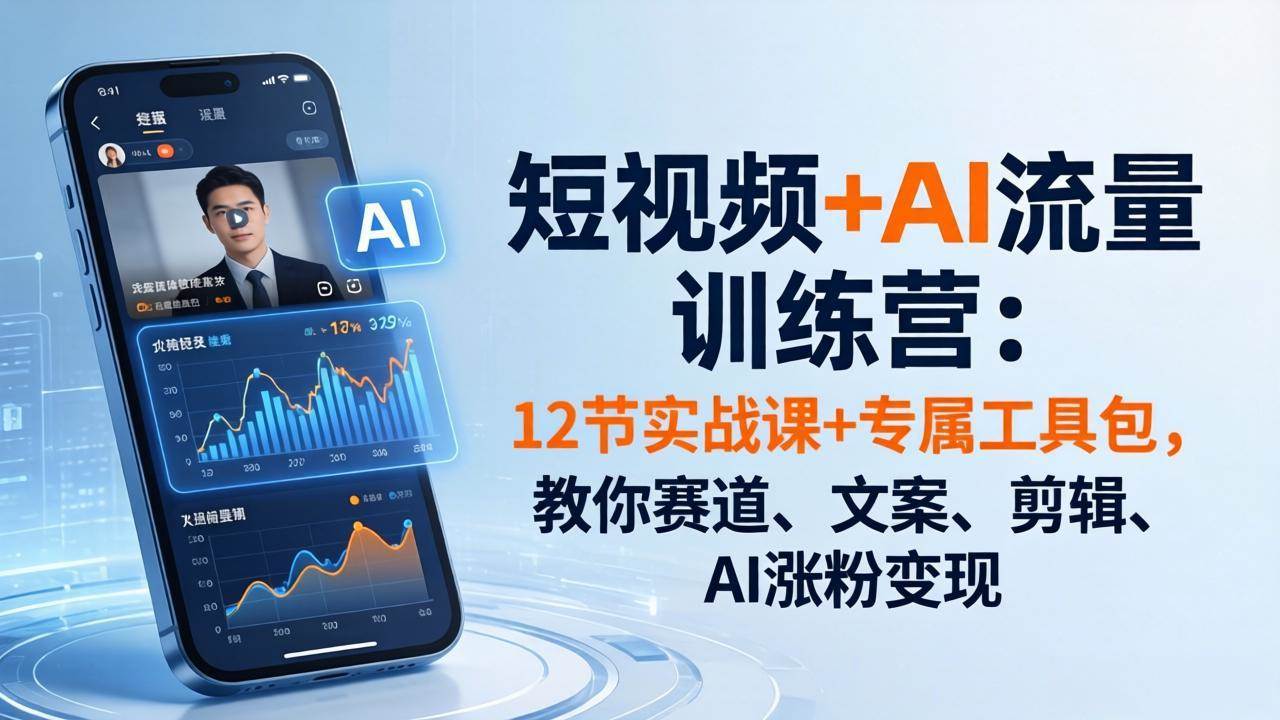 图片[1]-（18078期）短视频+AI流量训练营：12节实战课+专属工具包，教你赛道、文案、剪辑、AI涨粉变现