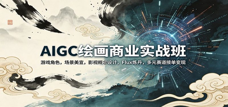 AIGC绘画商业实战班:游戏角色,场景美宣,影视概念设计,Flux炼丹,多元赛道接单变现-轻创社项目网