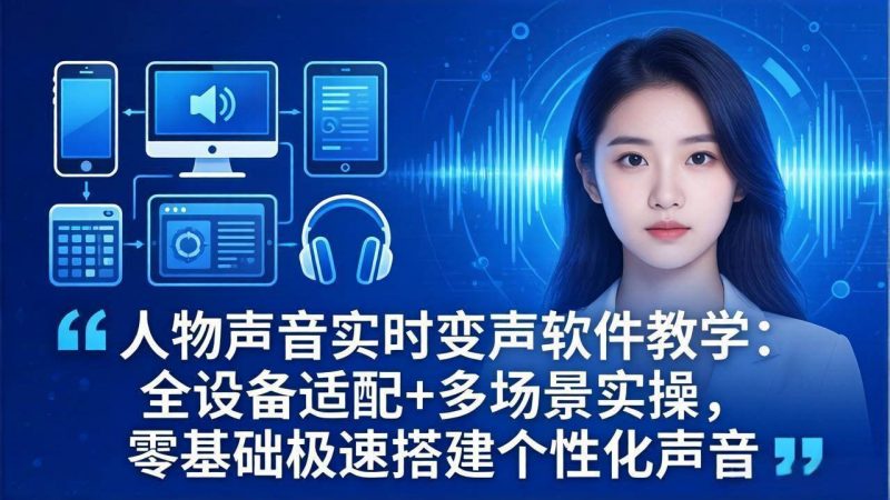 (18120期)人物声音实时变声软件教学:全设备适配+多场景实操,零基础极速搭建个性化声音-轻创社项目网
