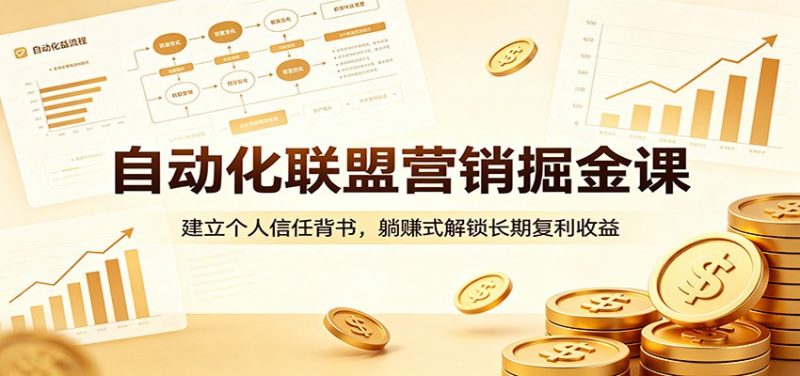 自动化联盟营销掘金课：建立个人信任背书，躺赚式解锁长期复利收益-轻创社项目网