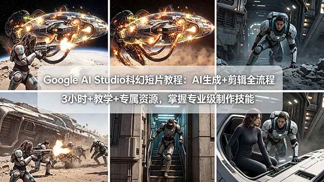 图片[1]-（18173期）Google AI Studio科幻短片教程：AI生成+剪辑全流程，3小时+教学+专属资源，掌握专业级制作技能