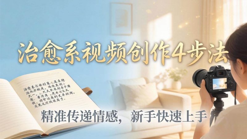 (18165期)治愈系视频创作4步法:从文案打磨到画面呈现,精准传递情感,新手快速上手出优质内容-轻创社项目网
