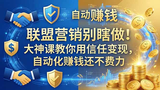 图片[1]-（18242期）联盟营销别瞎做！大神课教你用信任变现，自动化赚钱还不费力【原创双语字幕】